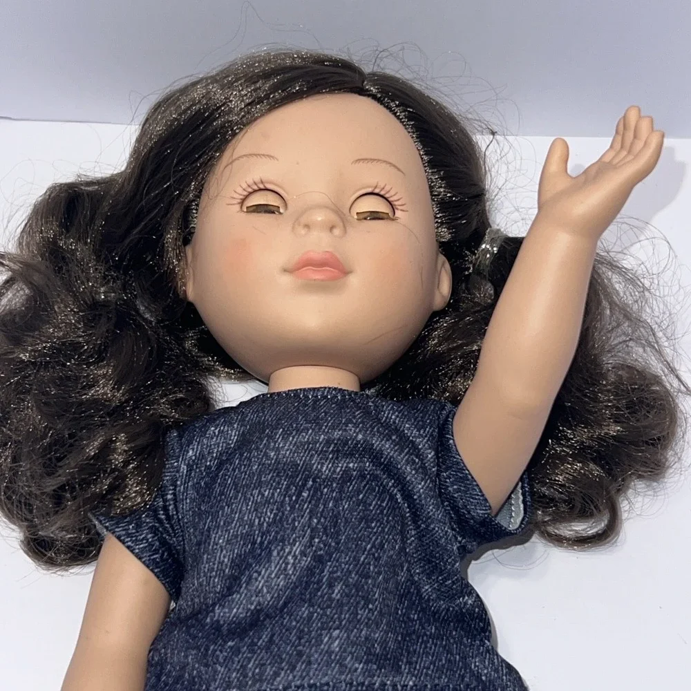 CITITOY 2016 Brown Hair Brown Eyes Vinyl 15 Inch Doll w Shirt And Skirt